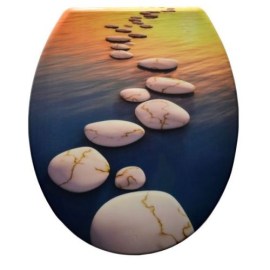 Duroplast WC ülőke  - Naplemente-kövekkel